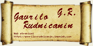 Gavrilo Rudničanin vizit kartica